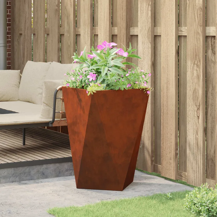Jardinière Rouillé 50 x 50 x 75 cm Acier patiné - 4