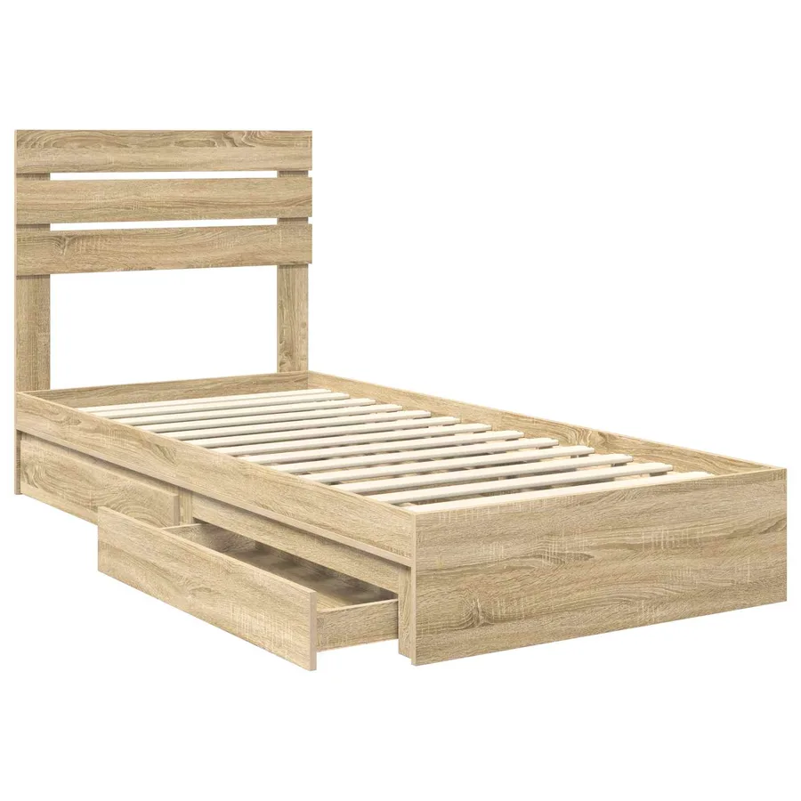 Lit de Rangement Chêne Sonoma 90 x 190 cm Bois d'ingénierie - 5