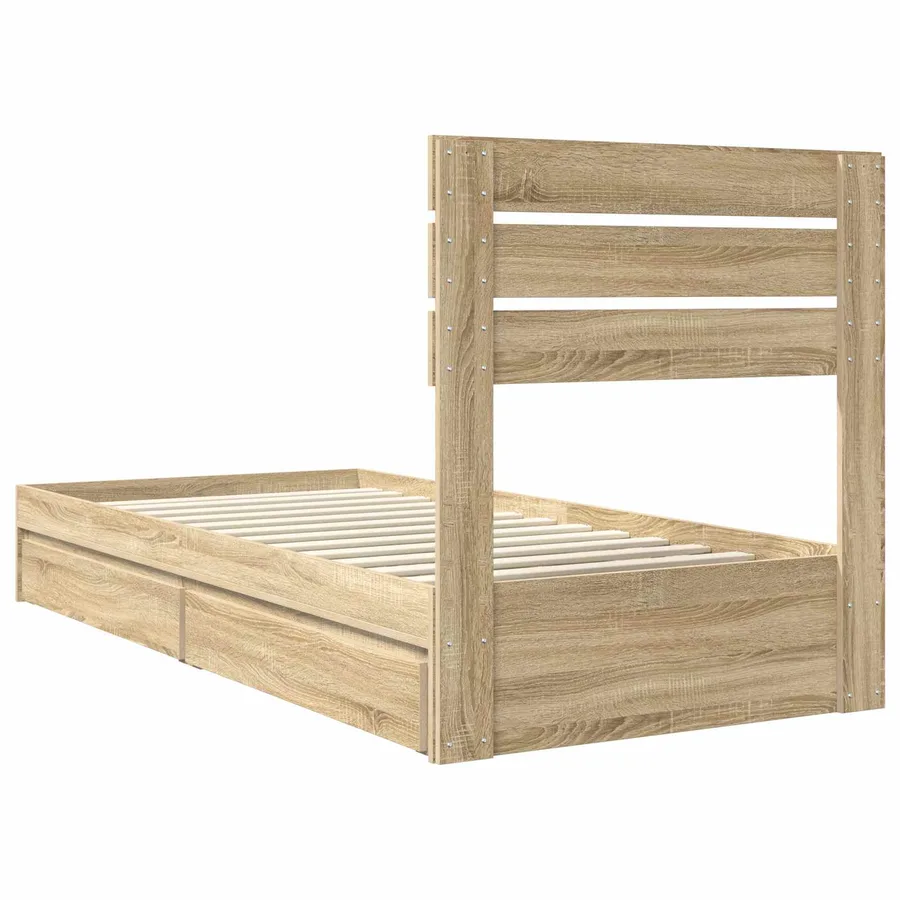 Lit de Rangement Chêne Sonoma 90 x 190 cm Bois d'ingénierie - 8