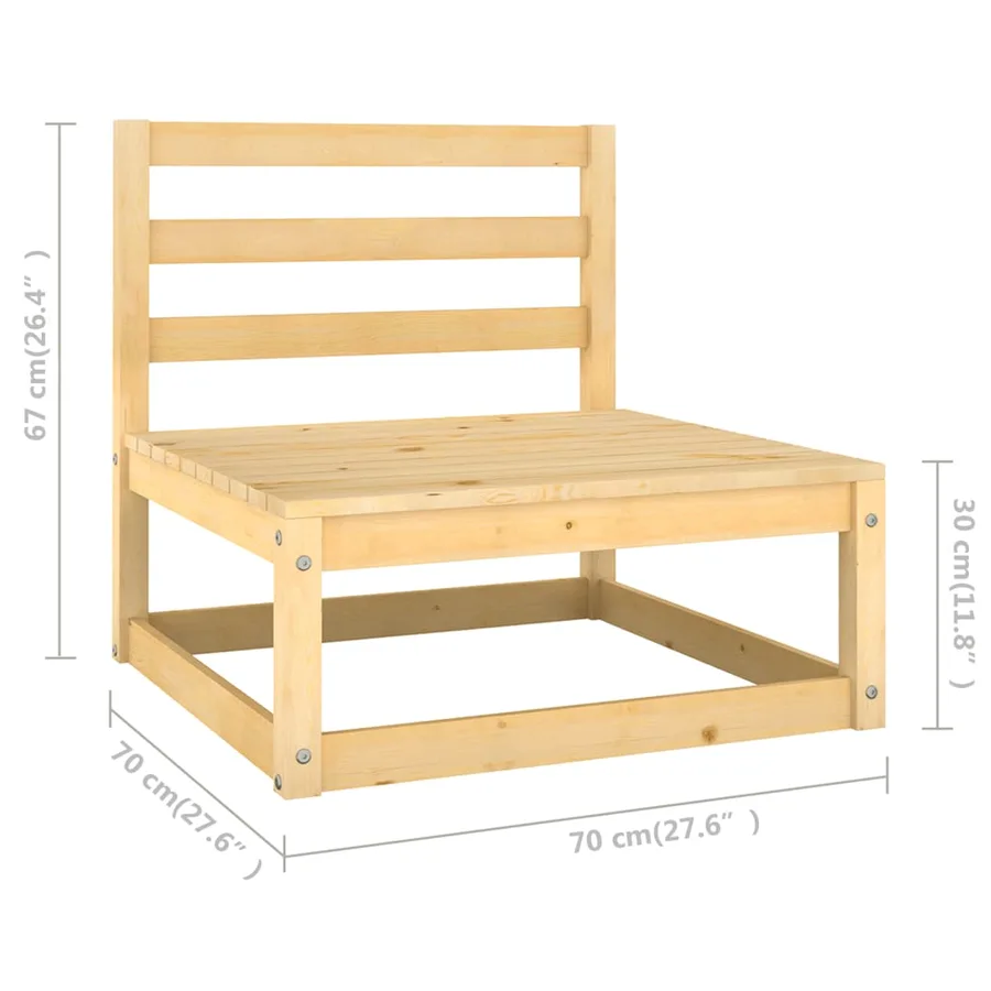 Salon de jardin 6 pcs avec coussins Bois de pin massif - 10