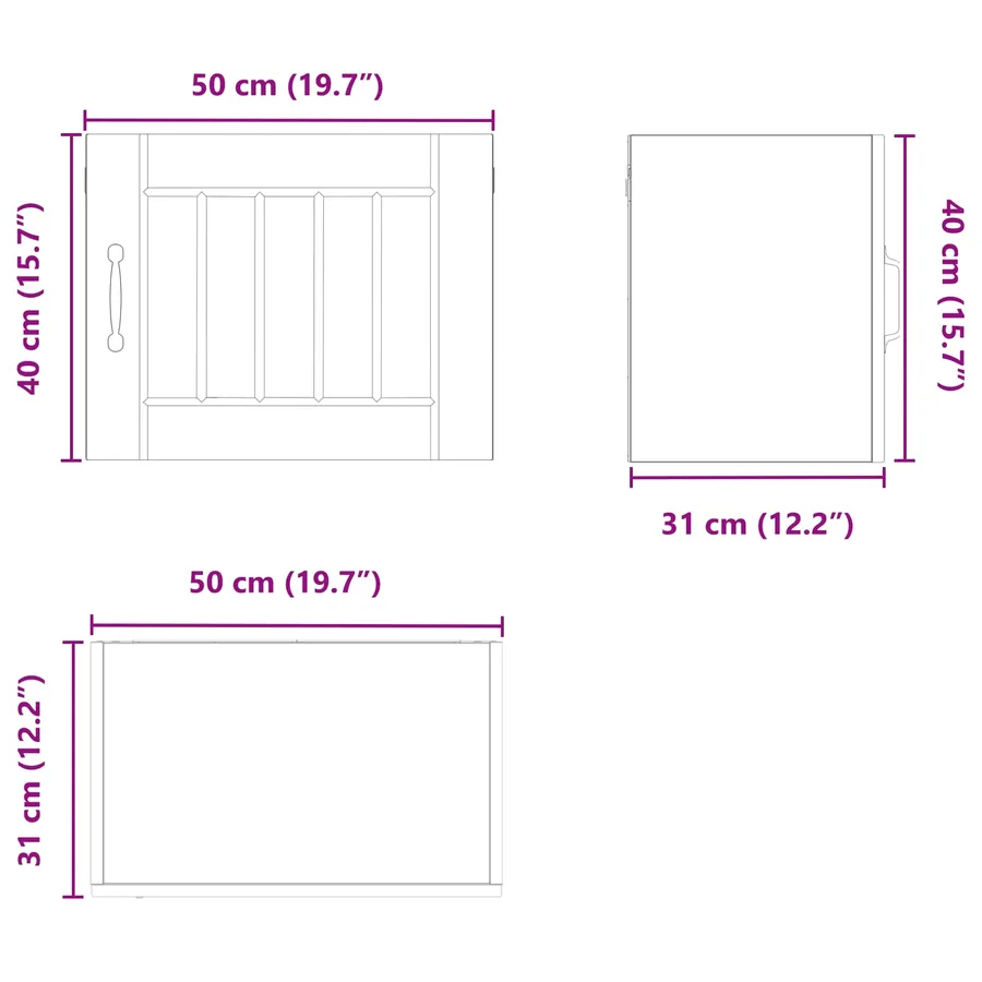 Meuble mural LUCCA 2 pcs Bois ancien 50 x 31 x 40 cm - 12