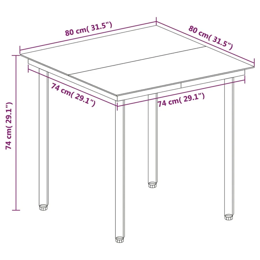 Ensemble à manger de jardin coussins 3 pcs Résine tressée Verre - 8