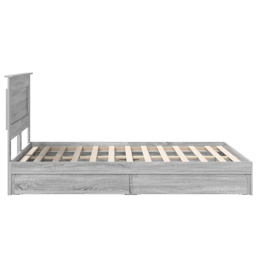 Lit de Rangement Gris Sonoma 160 x 200 cm Bois d'ingénierie - 9