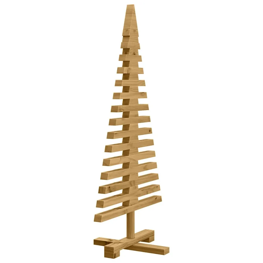 Arbre de Noël en bois Marron 90 cm Bois massif en pin - 4