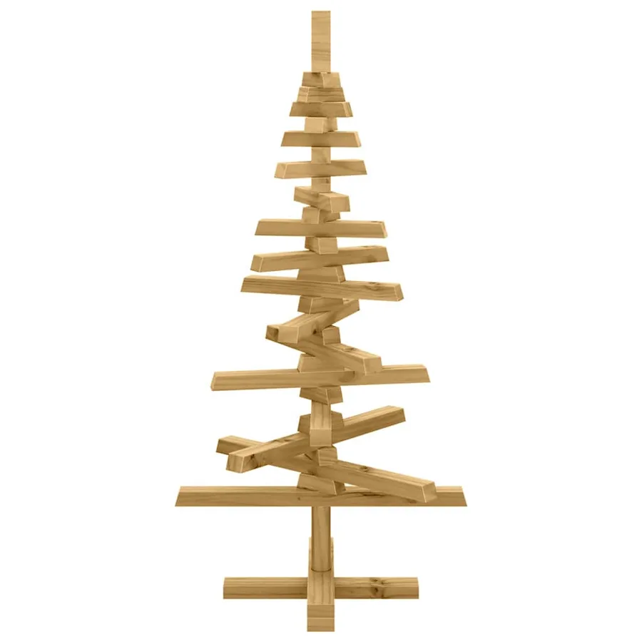 Arbre de Noël en bois Marron 90 cm Bois massif en pin - 6