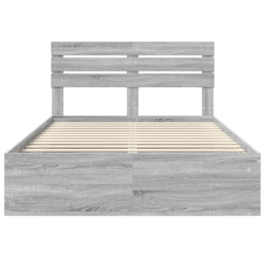 Cadre de lit Gris Sonoma 140 x 190 cm Pin massif - 7
