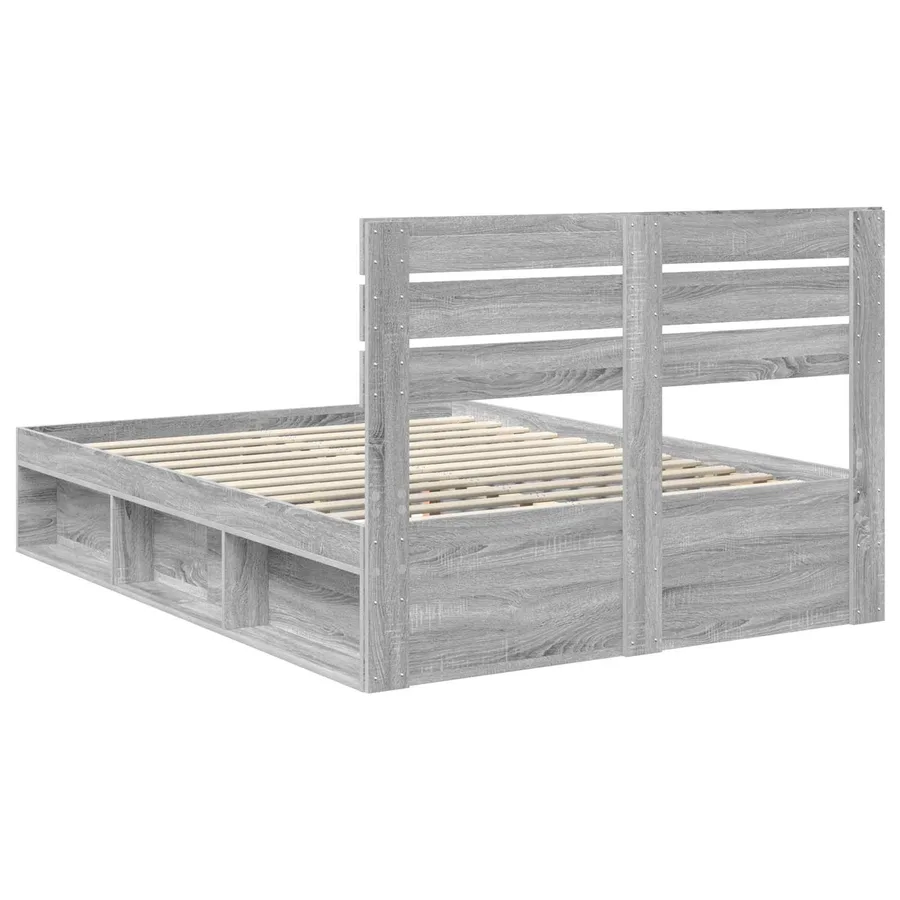 Cadre de lit Gris Sonoma 140 x 190 cm Pin massif - 9