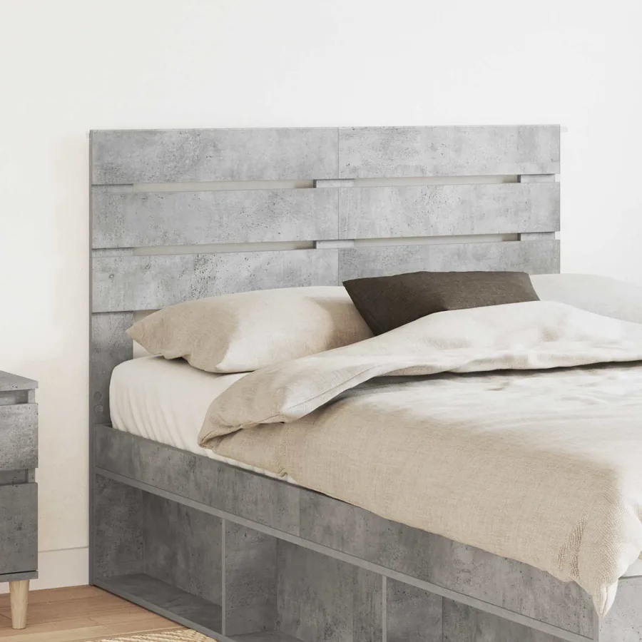 Tête de lit Gris béton Bois d'ingénierie