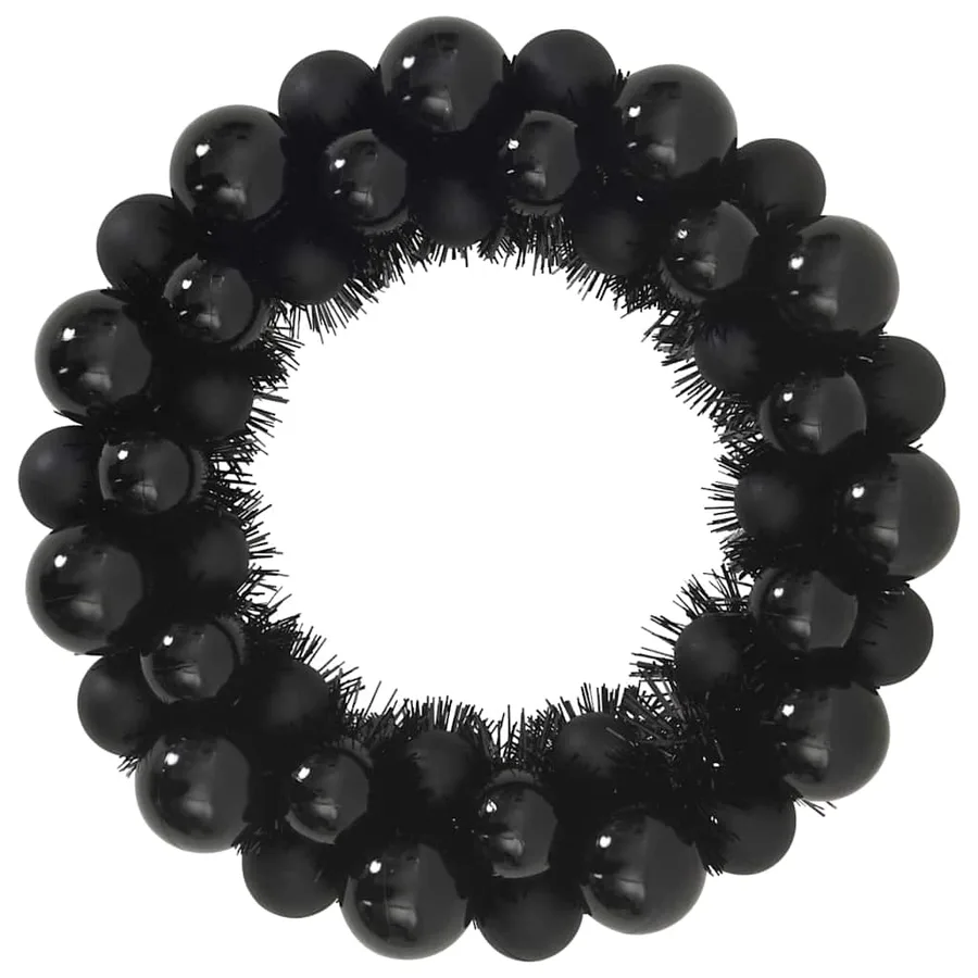Couronnes de Boules de Noël 2 pcs Noir 33 x 33 x 7 cm - 4