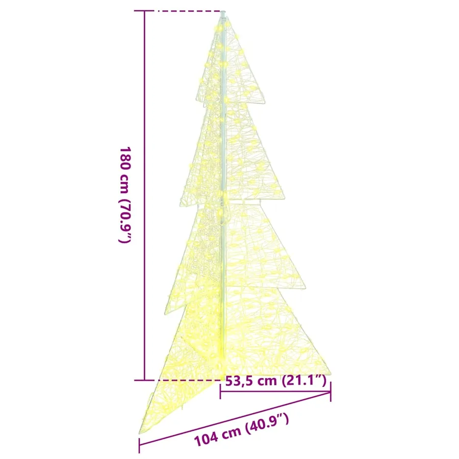 Sapin de Noël avec 240 LED Blanc chaud 180 cm Acrylique - 8