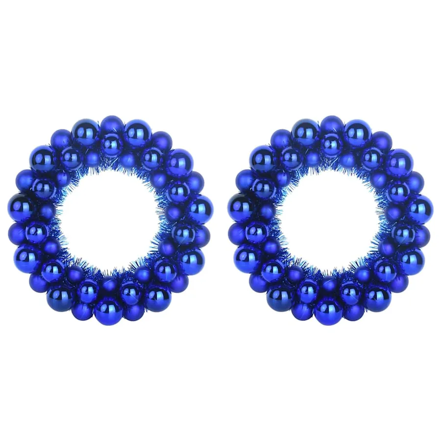 Couronnes de Boules de Noël 2 pcs Bleu 33 x 33 x 7 cm - 2