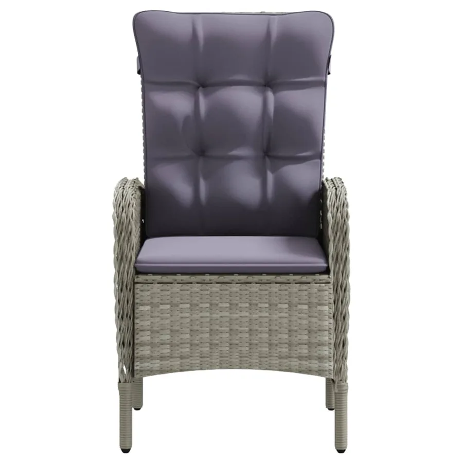 Ensemble à manger de jardin et coussins 5pcs Gris/noir - 4