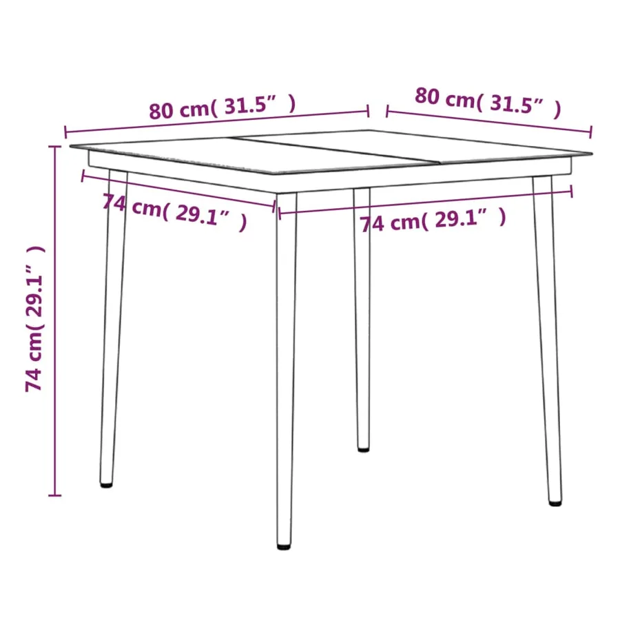 Ensemble à manger de jardin et coussins 5pcs Gris/noir - 8