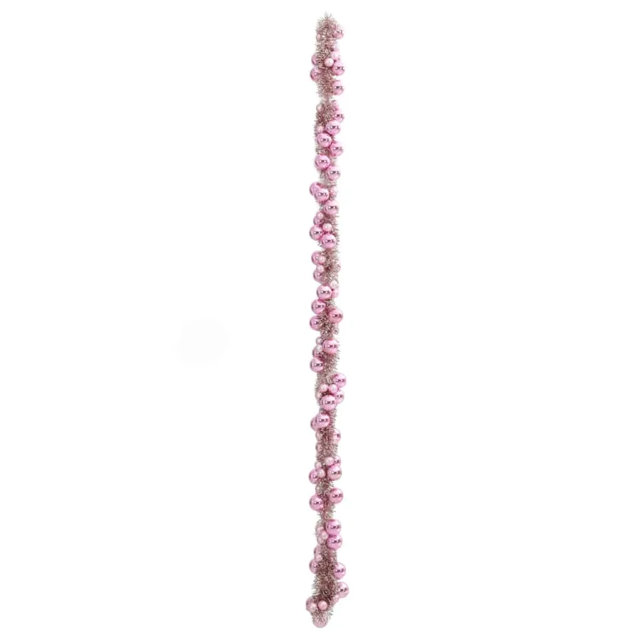 Guirlande de Boules de Noël Rose 186 cm Polystyrène - 4