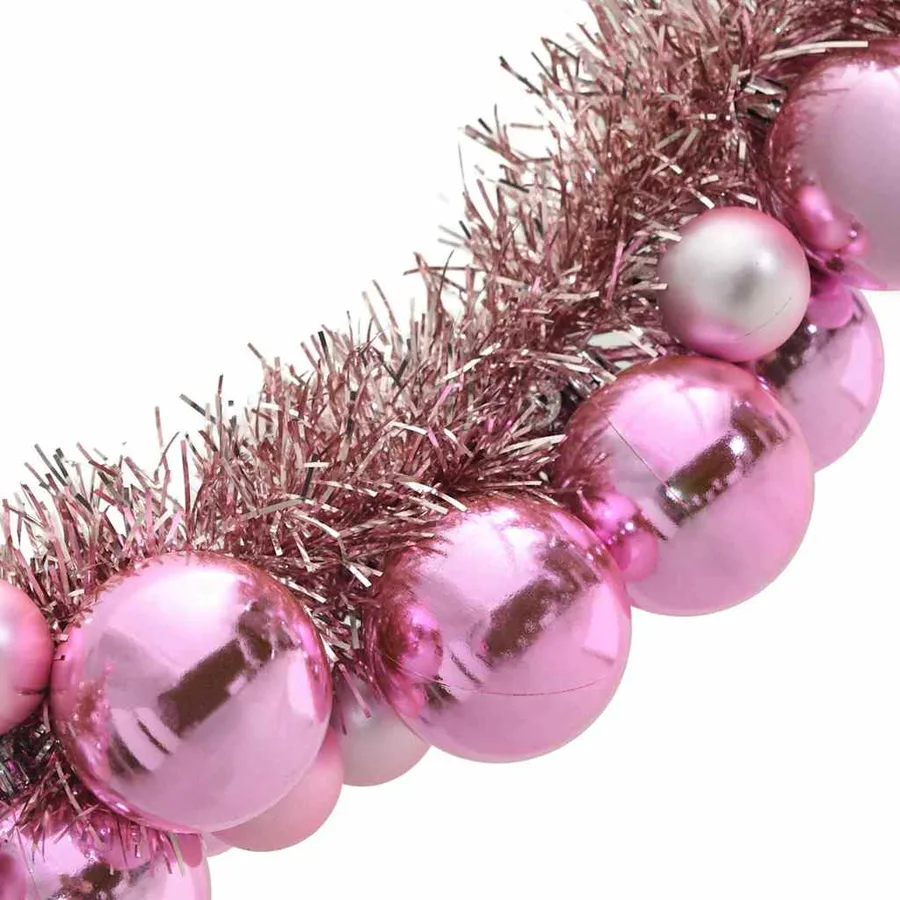 Guirlande de Boules de Noël Rose 186 cm Polystyrène - 6