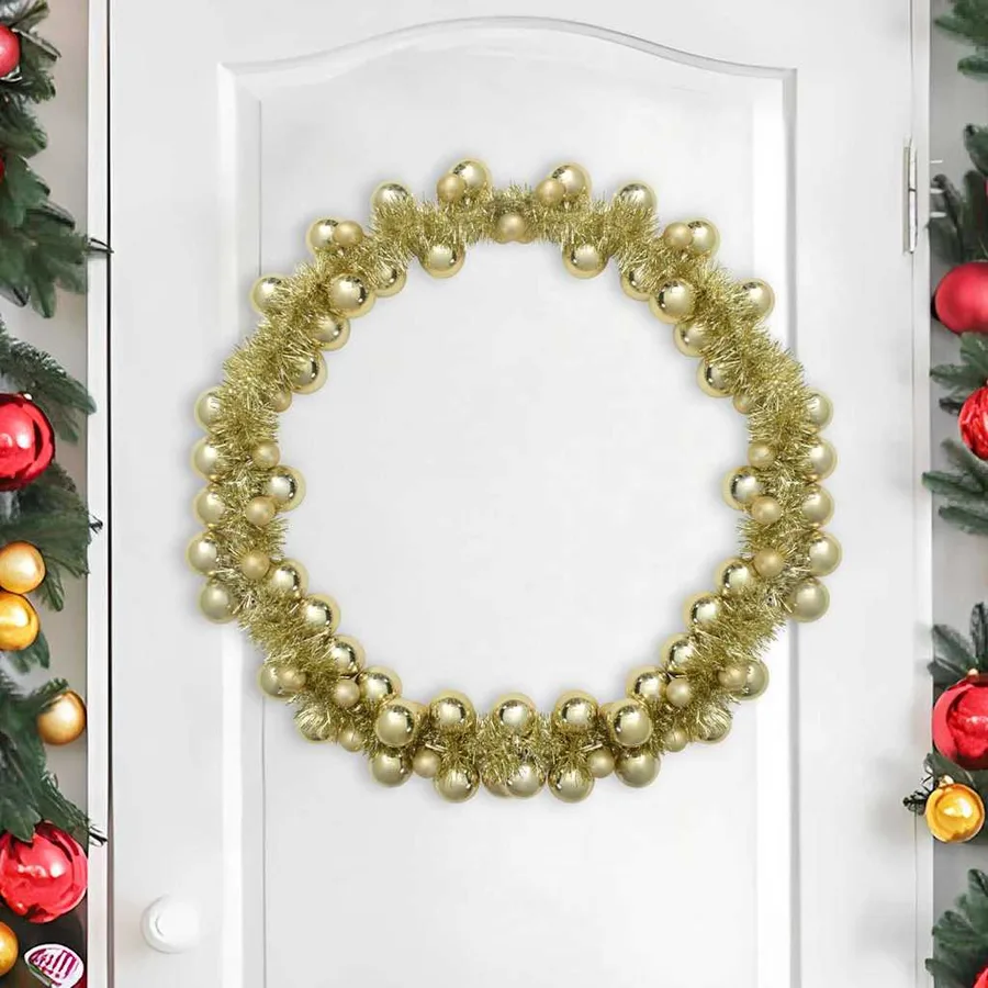 Guirlande de Boules de Noël Doré 186 cm Polystyrène - 3