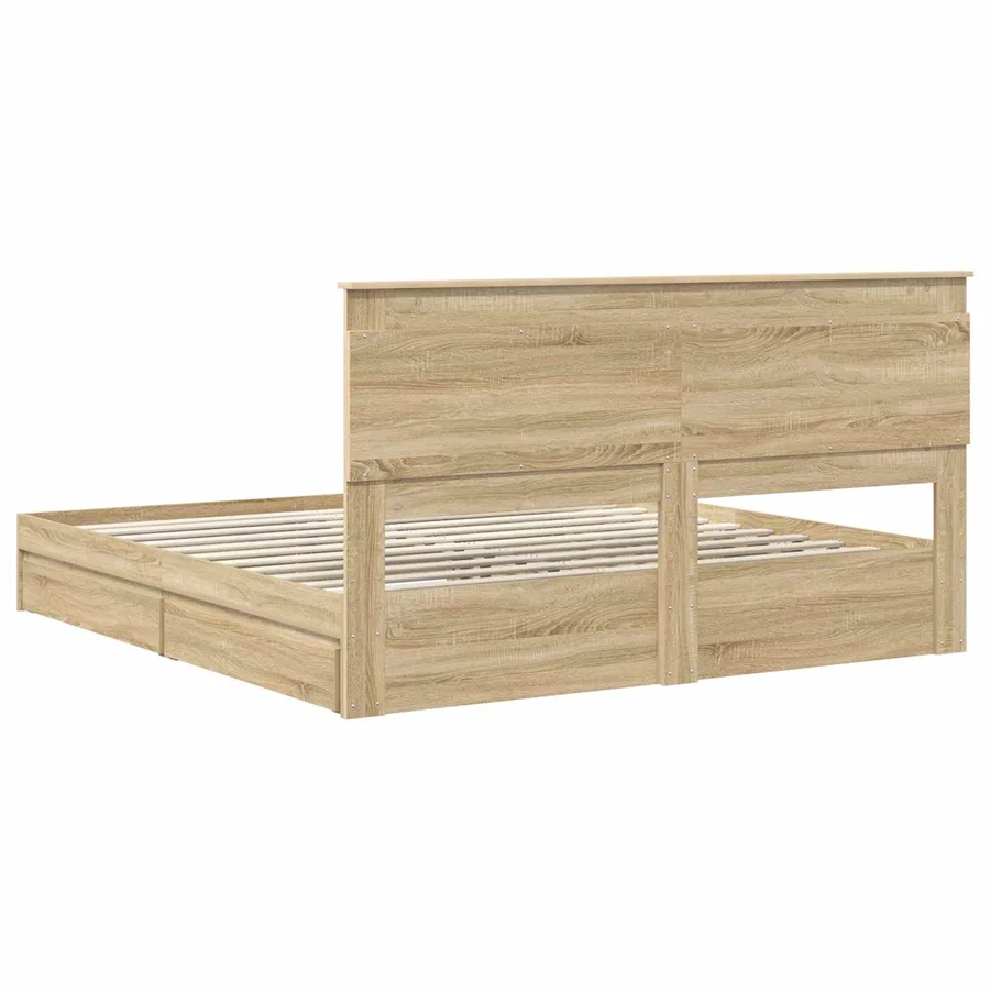 Lit de Rangement Chêne Sonoma 180 x 200 cm Bois d'ingénierie - 8