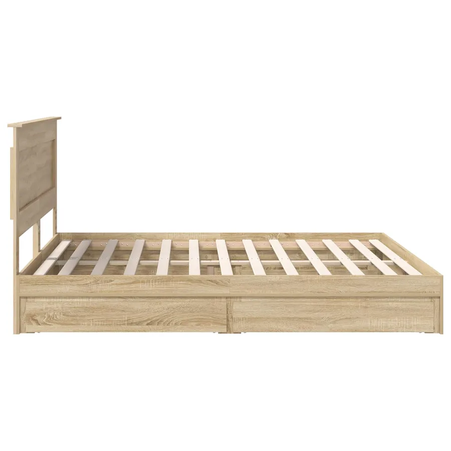 Lit de Rangement Chêne Sonoma 180 x 200 cm Bois d'ingénierie - 9