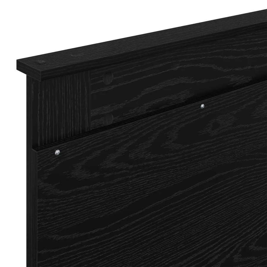 Cadre de lit avec tête de lit Noir 100 x 200 cm Pin massif - 11