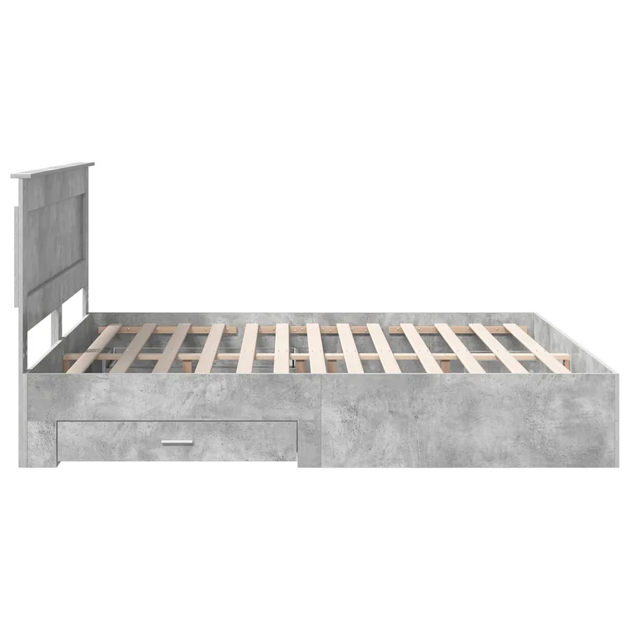 Cadre de lit Gris béton 180 x 200 cm Bois d'ingénierie - 9