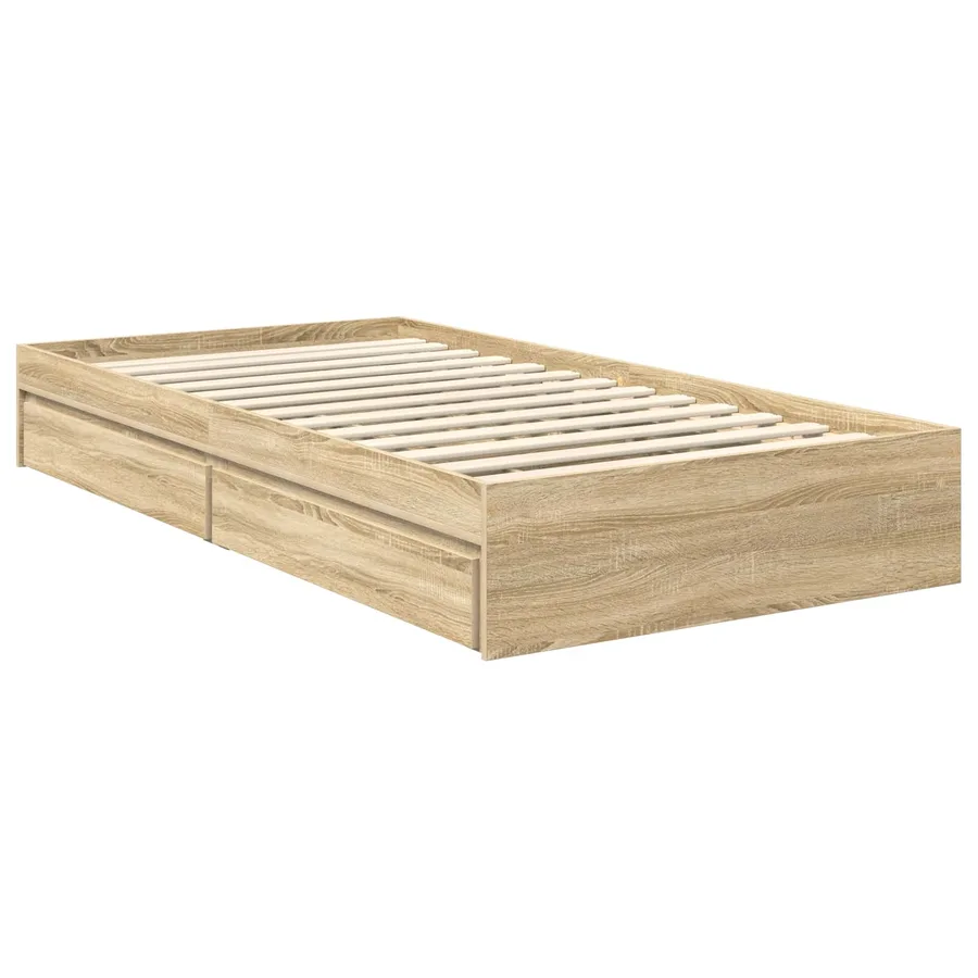 Lit de Rangement Chêne Sonoma 100 x 200 cm Bois d'ingénierie - 6