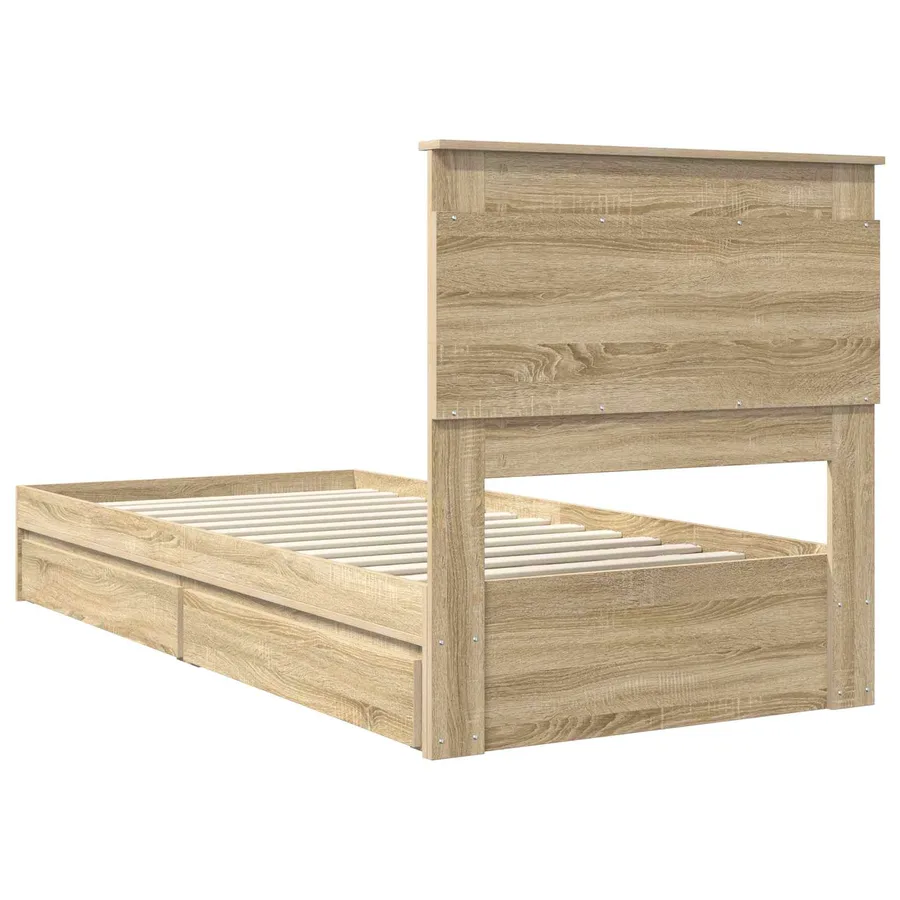 Lit de Rangement Chêne Sonoma 100 x 200 cm Bois d'ingénierie - 8
