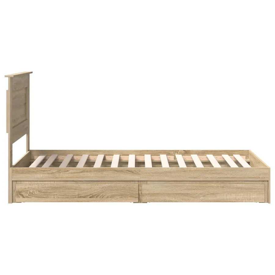 Lit de Rangement Chêne Sonoma 100 x 200 cm Bois d'ingénierie - 9
