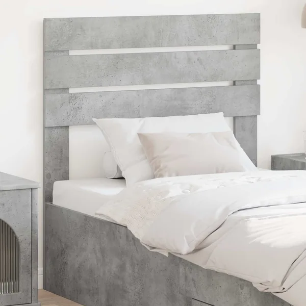 Tête de lit Gris béton Bois d'ingénierie