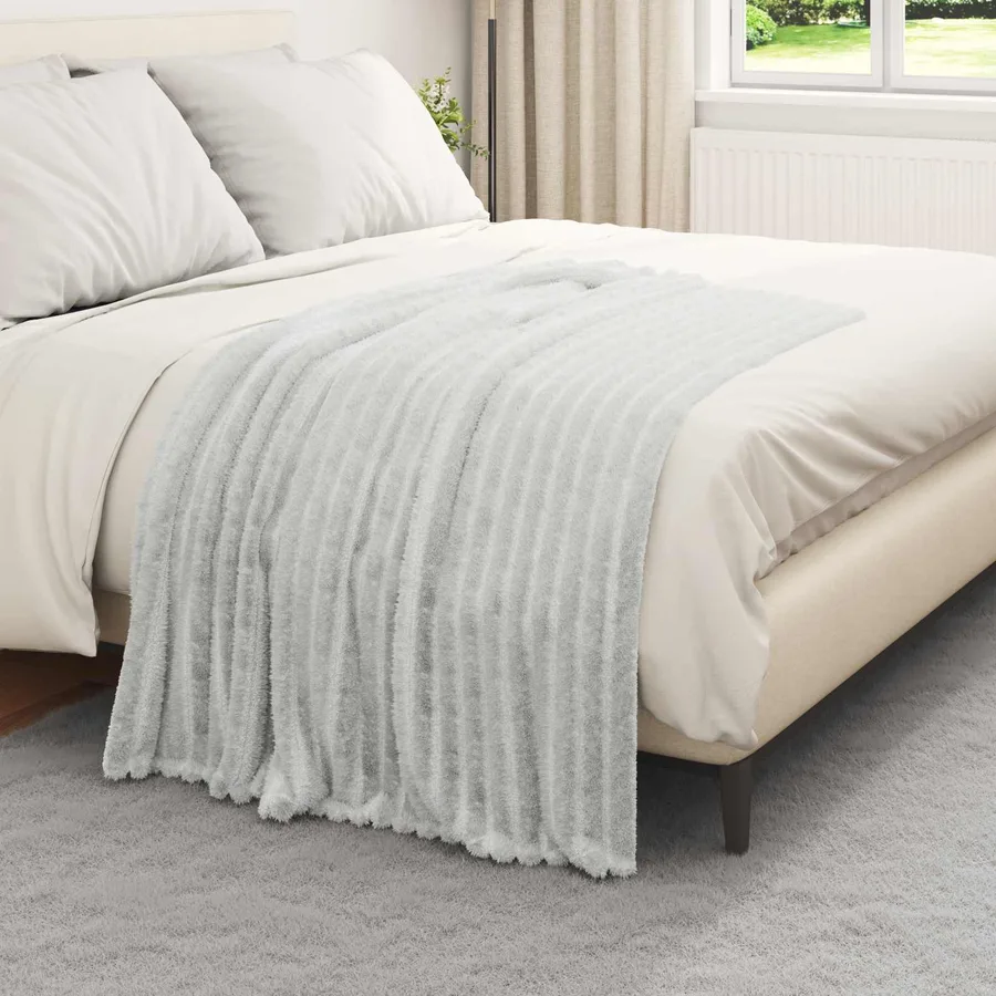 Jeté Gris 150 x 130 cm Toison - 3