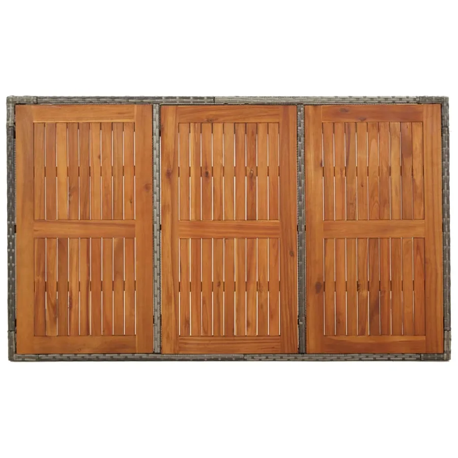 Ensemble à manger jardin et coussins 7 pcs gris rotin - 12
