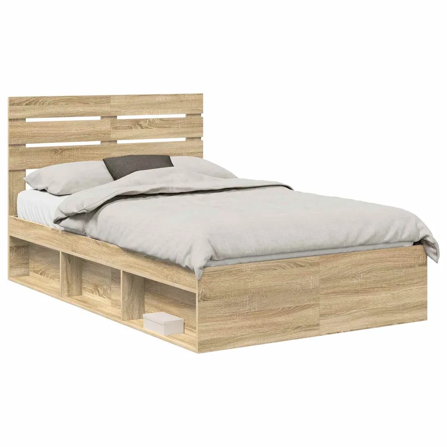 Cadre de lit avec tête de lit Sonoma 120 x 190 cm Pin massif - 2