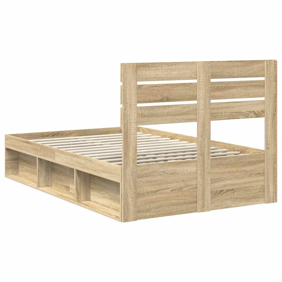 Cadre de lit avec tête de lit Sonoma 120 x 190 cm Pin massif - 9