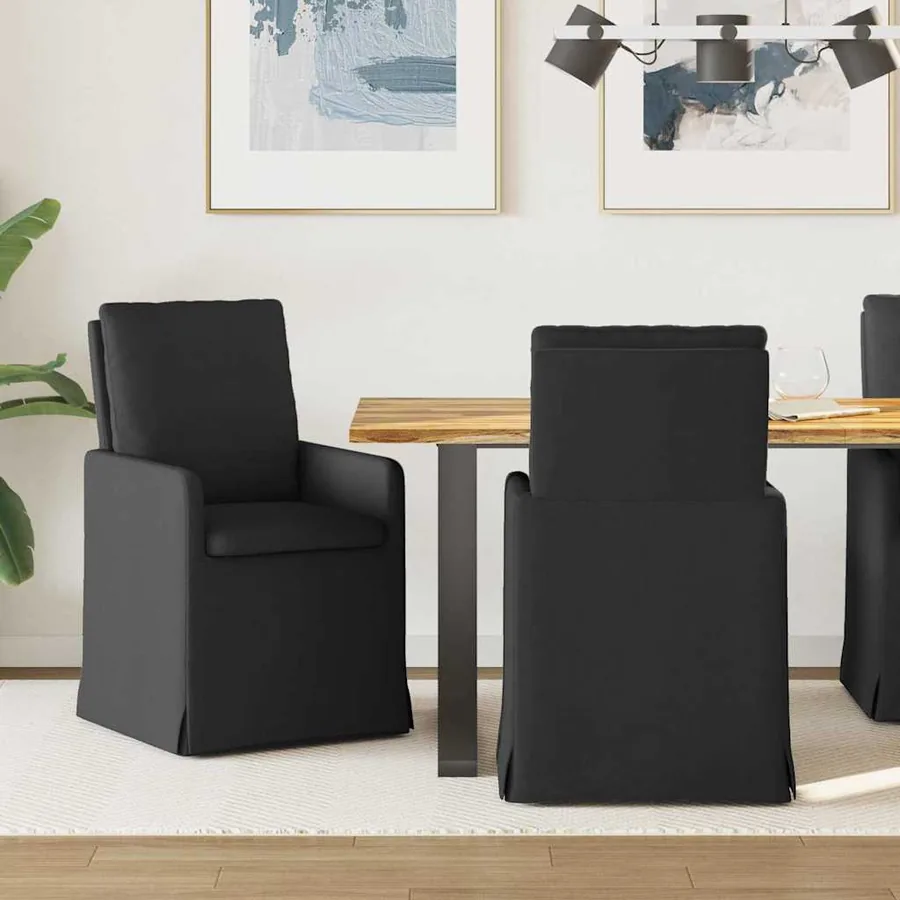 Chaises de salle à manger 2 pcs Noir 57 x 67 x 98 cm tissu