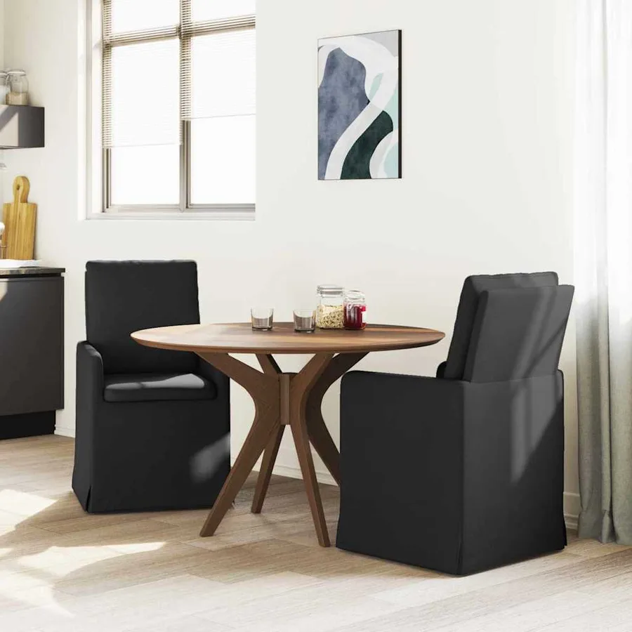 Chaises de salle à manger 2 pcs Noir 57 x 67 x 98 cm tissu - 3