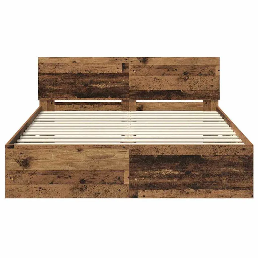 Cadre de lit Bois Ancien 160 x 200 cm Bois d'ingénierie - 6