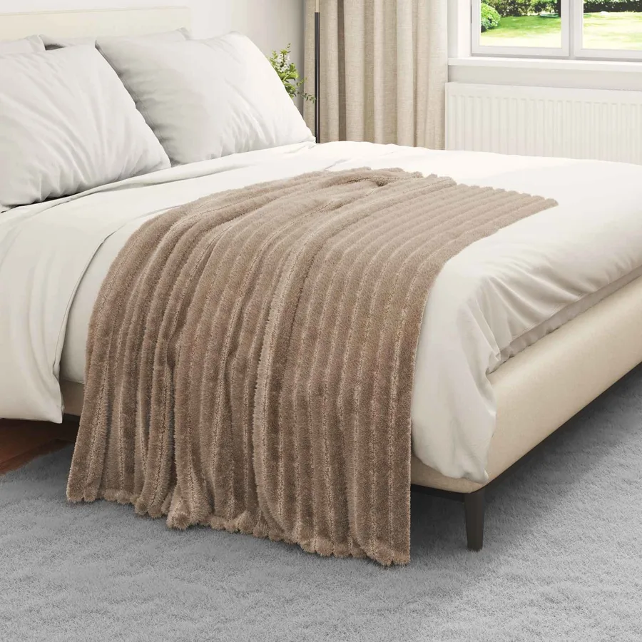Jeté Camel 150 x 130 cm Toison - 3