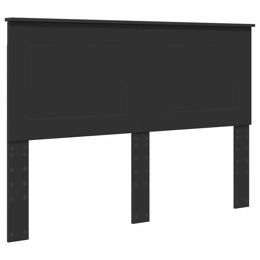 Cadre de lit Noir 160 x 200 cm Bois de pin massif - 6