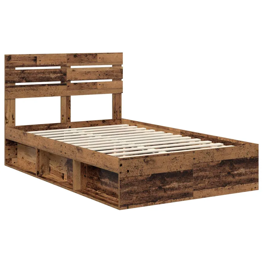 Cadre de lit Bois ancien 135 x 190 cm Pin massif - 4