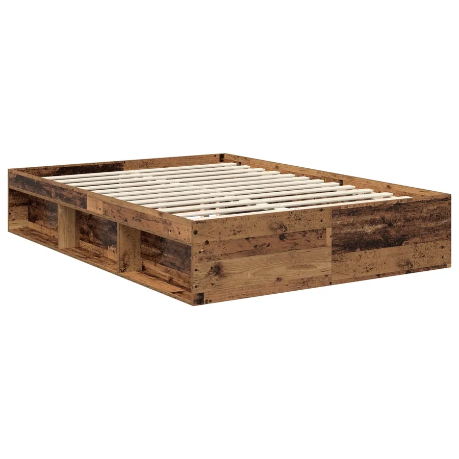 Cadre de lit Bois ancien 135 x 190 cm Pin massif - 5