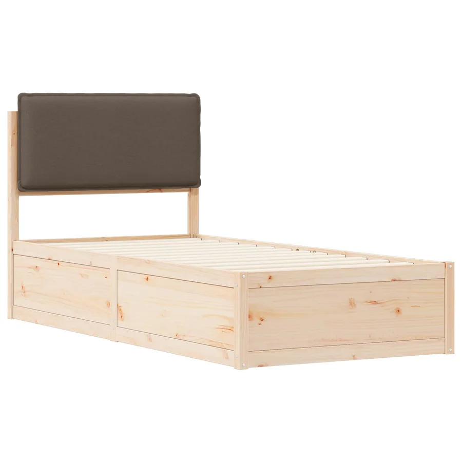 Cadre de lit avec tête de lit rembourrée Taupe 100 x 200 cm - 4