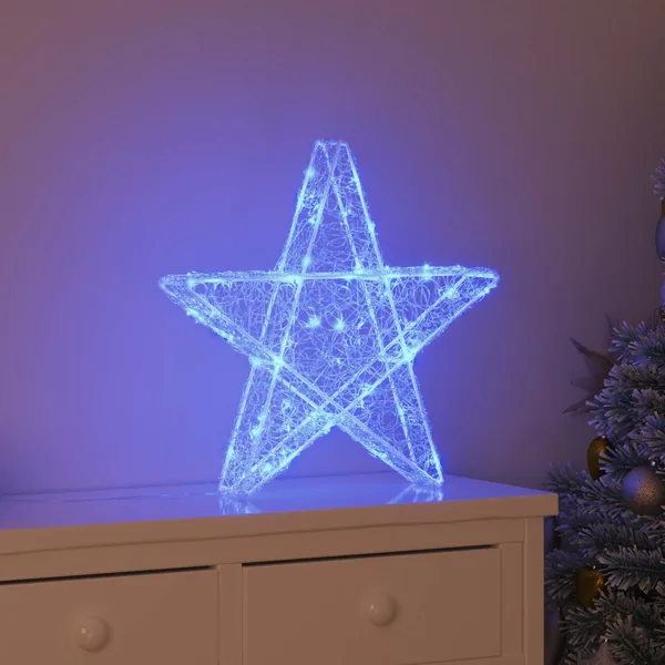 Étoile en 3D avec 50 LED Bleu 55 x 53,5 x 10 cm Acrylique