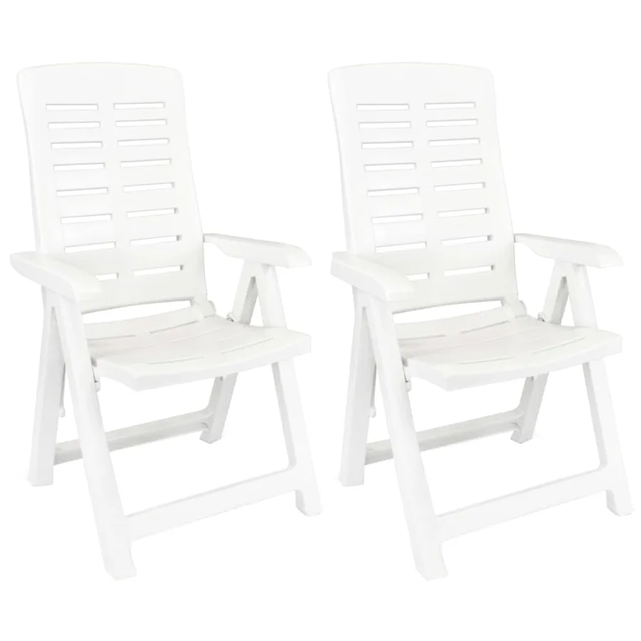 Ensemble à manger de jardin 3 pcs Blanc Polypropylène - 4