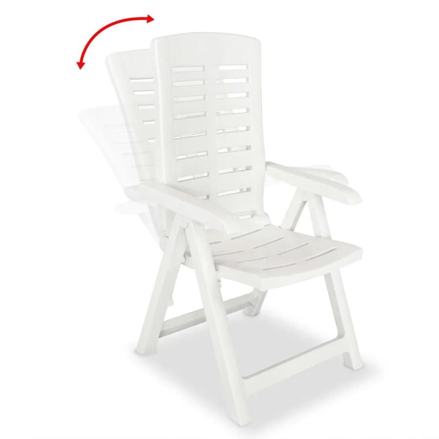 Ensemble à manger de jardin 3 pcs Blanc Polypropylène - 9
