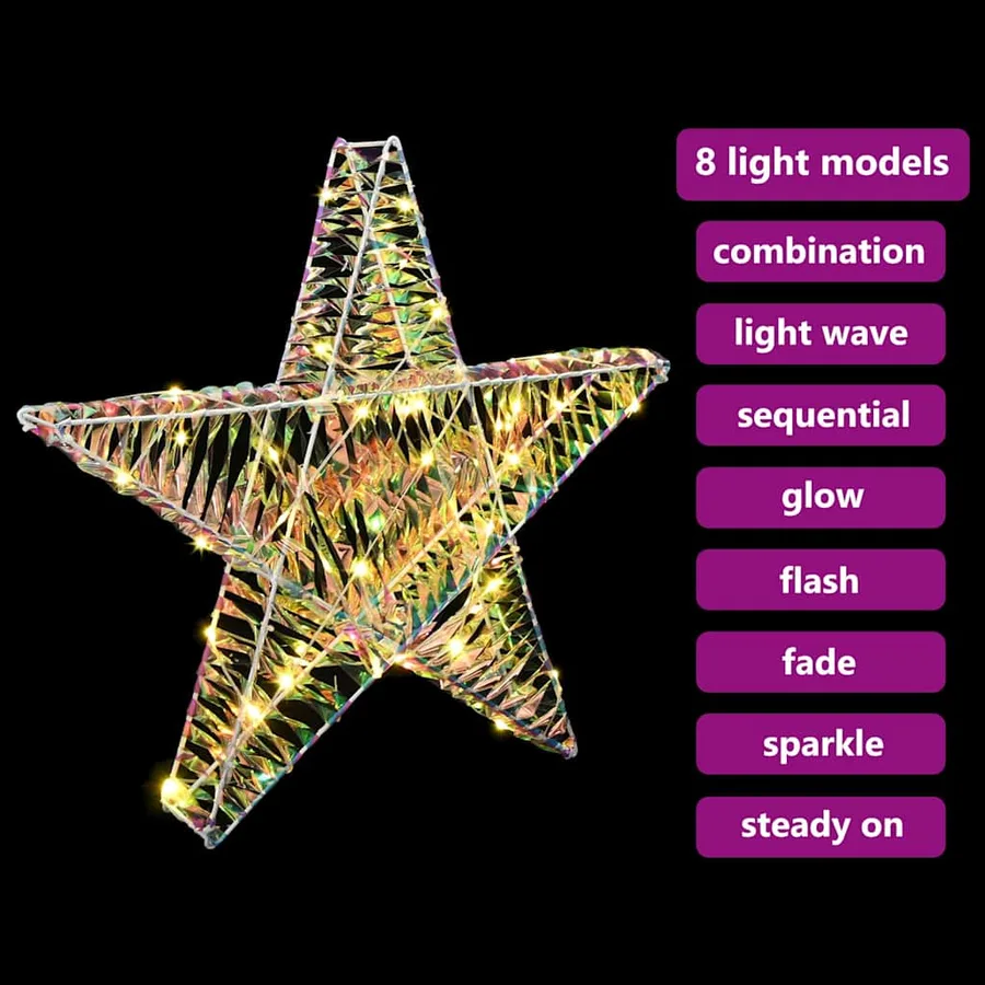 Étoile en 3D avec 50 LED Blanc chaud 55 x 52.5 x 9 cm PET - 9