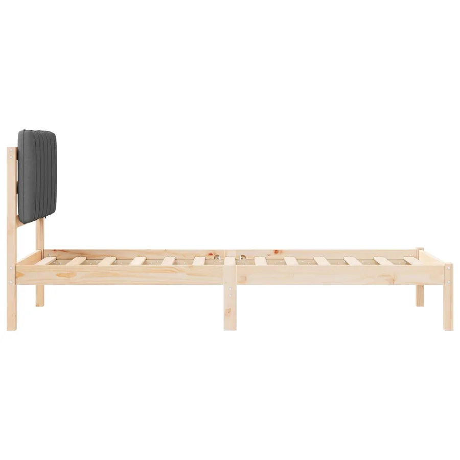 Cadre de lit avec tête de lit rembourrée Gris foncé 75 x 190 cm - 6