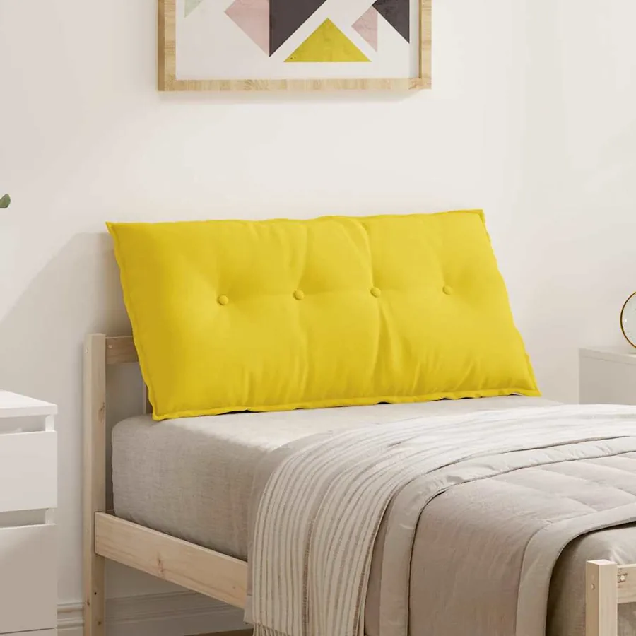Coussin de Dos Jaune clair 100 x 19 x 50 cm tissu