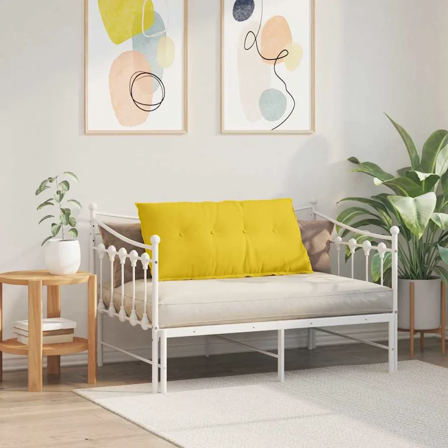 Coussin de Dos Jaune clair 100 x 19 x 50 cm tissu - 4