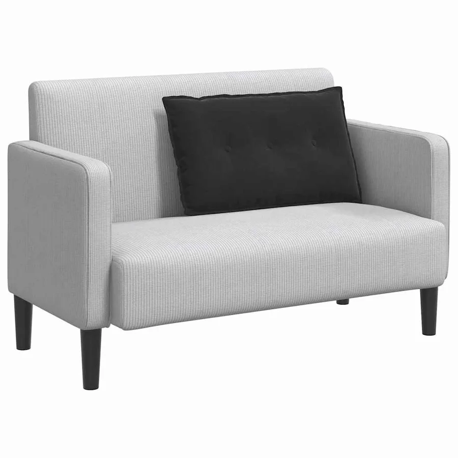 Coussin de Dos Noir 80 x 50 cm Tissu en velours côtelé - 3