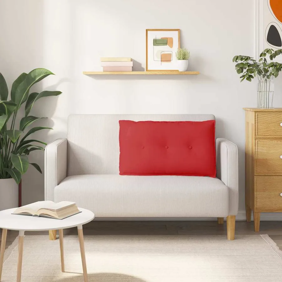 Coussin de Dos Rouge 80 x 19 x 50 cm tissu - 4