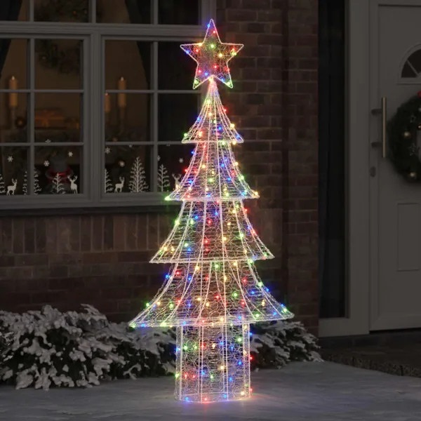 Sapin de Noël avec 240 LED Multicolore 180 cm Acrylique